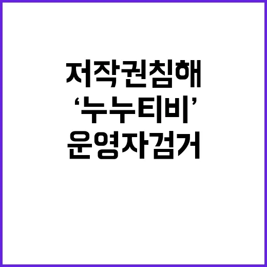 ‘누누티비’ 저작권 침해 운영자 검거 소식!