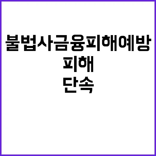 불법사금융 피해 예방 단속과 처벌 강화의 모든 것!