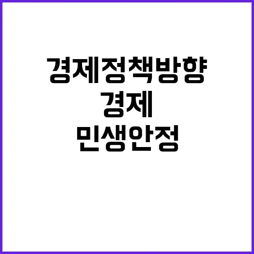 경제정책방향 민생안정대책 미결정 사실 공개!