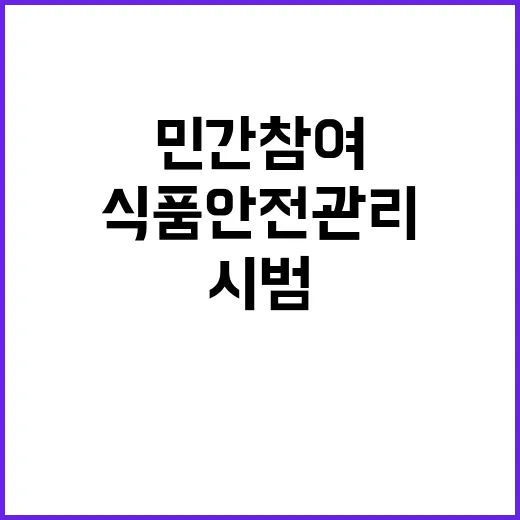 식품안전관리 시범! 민간참여로 인증 부담 해소!