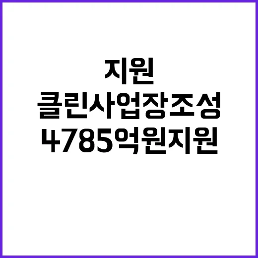 클린사업장 조성 4785억 원 지원으로 안전 강화!