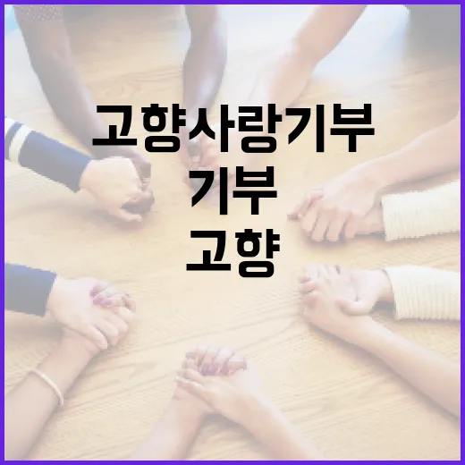 고향사랑기부 15억원 모금의 비밀 공개!