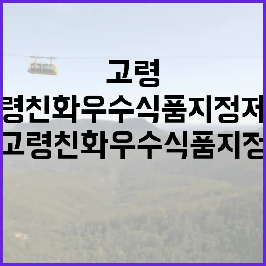 고령친화우수식품 지정제도 현재 정상 운영 중!