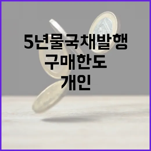 5년물 국채 발행 개인투자자 구매 한도 공개!