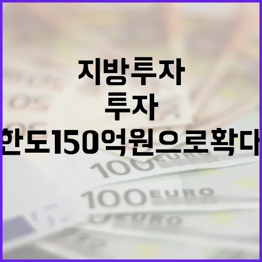 지방투자 지원 한도 150억원으로 확대된다!