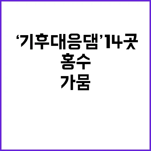 ‘기후대응댐’ 14곳, 홍수와 가뭄에 대비한다!