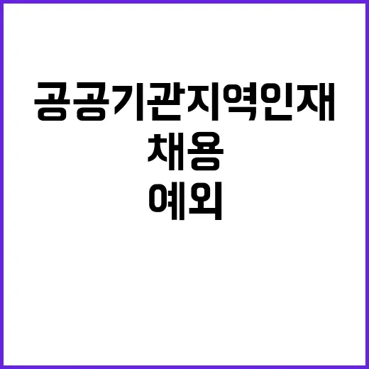 채용인원 예외, 공공기관 지역인재 규정 변화!