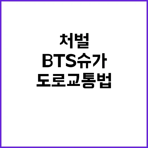 BTS 슈가, 도로교통법 처벌 소식에 사람들 놀라!