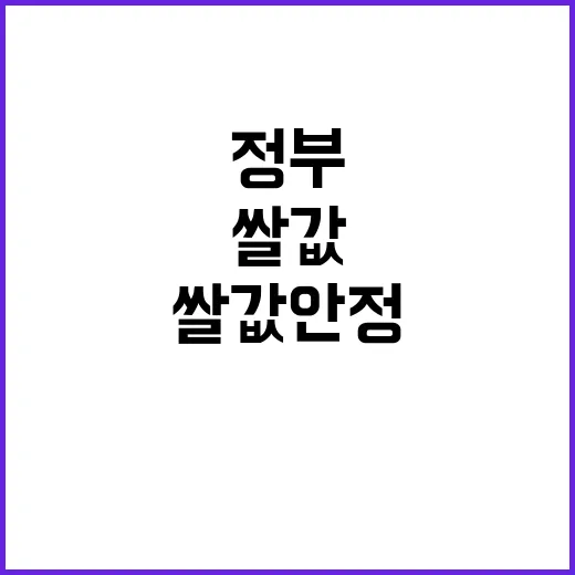 쌀값 안정 정부의 …