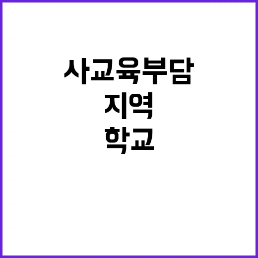 사교육 부담 지역 …