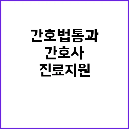 간호법 통과! 간호사 진료지원업무 수행 가능성 열려