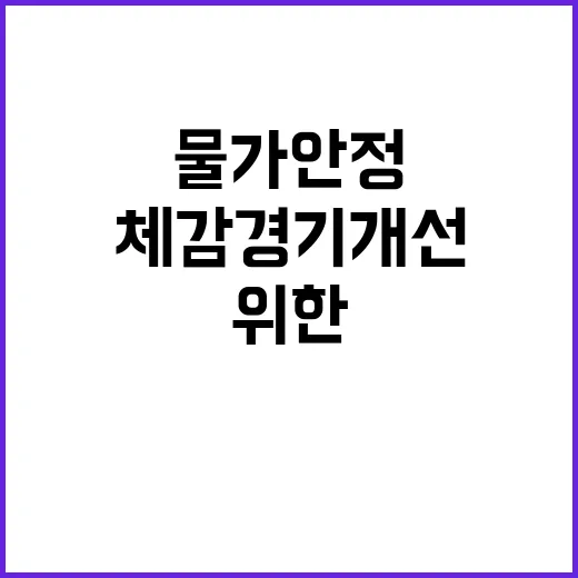 물가안정 체감경기 개선 위한 추석 대책 공개!