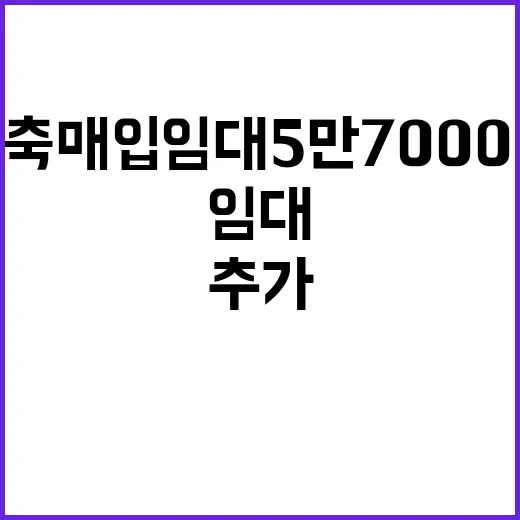 신축매입임대 5만 7000호 추가 3조 5000억 원!