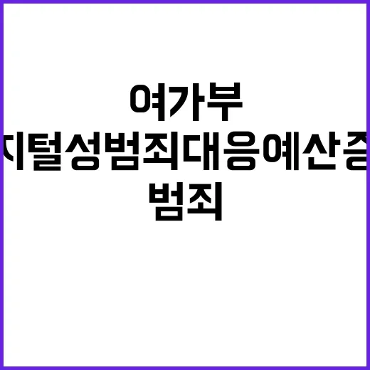 “디지털성범죄 대응 예산 증액 여가부의 확고한 의지!”