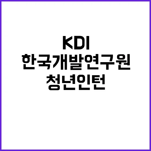 KDI 청년인턴 채용공고