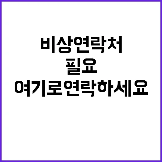 비상연락처 필요할 …