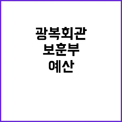 보훈부 광복회관 예…