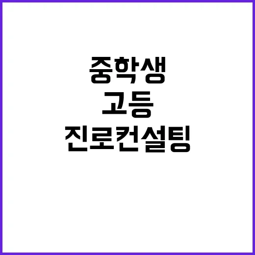 진로 컨설팅 중학생…