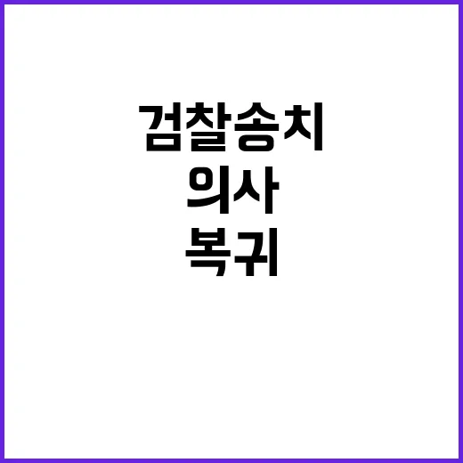 의사 진료복귀 방해 사건 32명 검찰 송치!