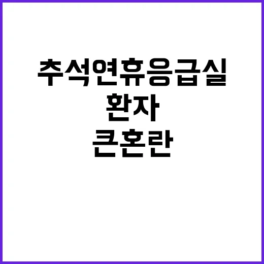 추석 연휴 응급실 …