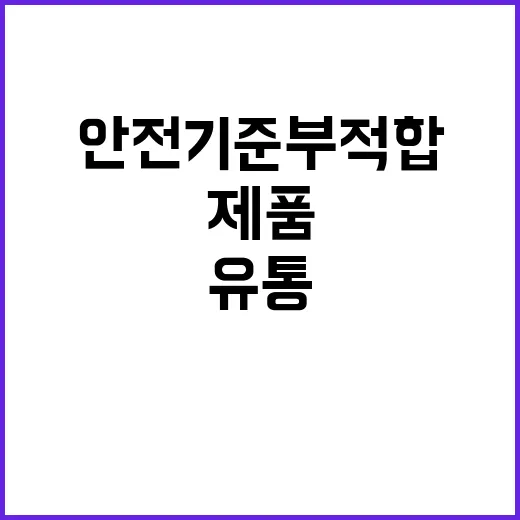 제품 차단 안전기준 부적합 유통 중단!