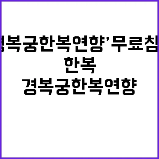 ‘경복궁 한복 연향…