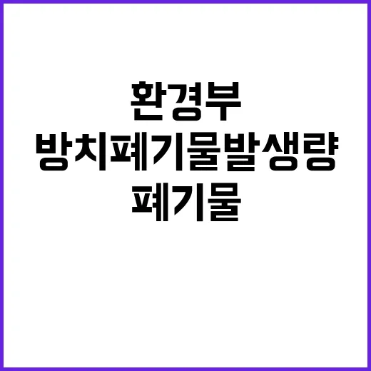 환경부 방치폐기물 발생량 감소 사실 확인!