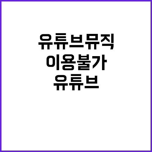 “조사로 인한 유튜브 뮤직 이용 불가 거짓!”