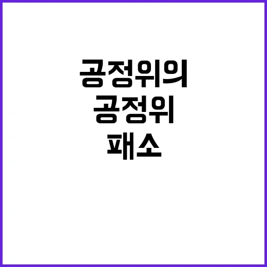 공정위의 패소 정확한 판단으로 줄어든다!