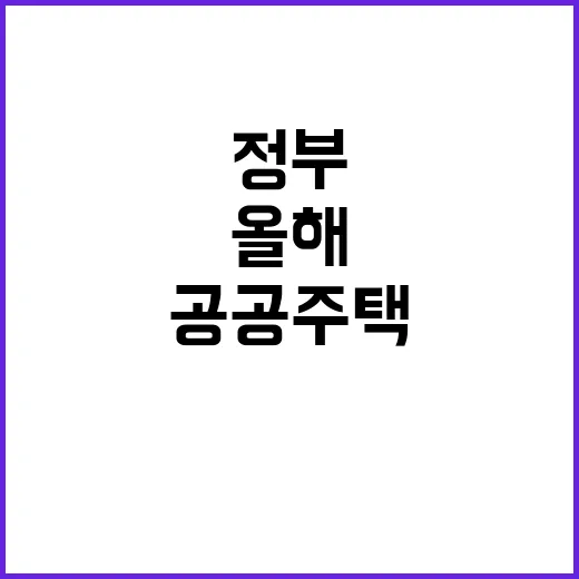 공공주택 정부 올해…