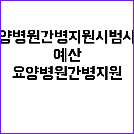 “예산 발표! 요양병원 간병지원 시범사업의 사실은?”