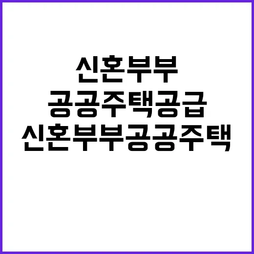 신혼부부 공공주택 공급과의 놀라운 사실 공개!