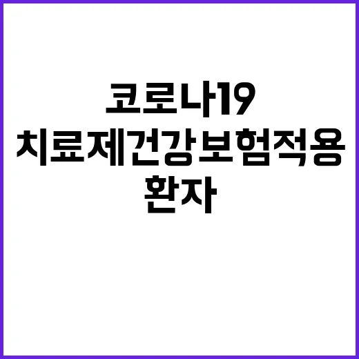 치료제 건강보험 적용 코로나19 환자들 주목!