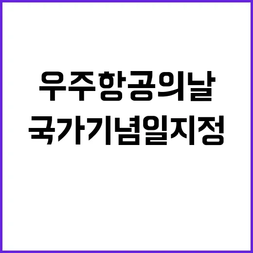 우주항공의 날 국가기념일 지정 소식 공개!