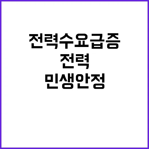 전력 수요 급증 민생 안정 위한 대응책 공개!