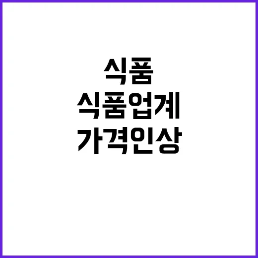 “식품업계 가격인상 최소화 위한 소통 강화 중”