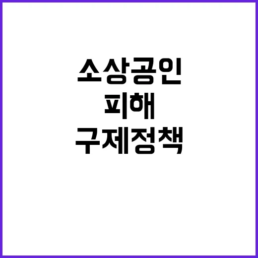 소상공인 피해 부처 합동 구제 정책 본격 시행!