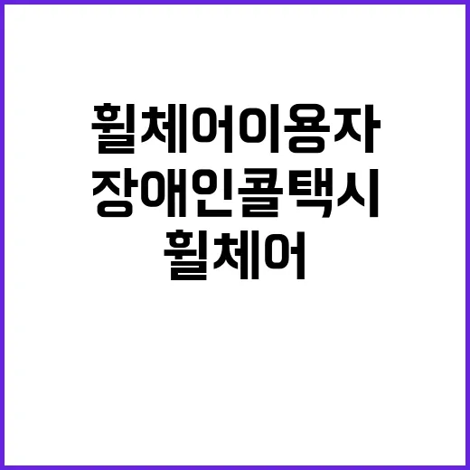 휠체어 이용자들 새로운 장애인콜택시 혁신 소식!