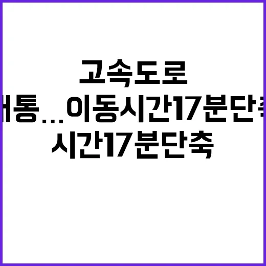 고속도로 개통…이동시간 17분 단축 기대!