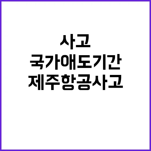 제주항공 사고 국가 애도 기간 이들은 어떻게?