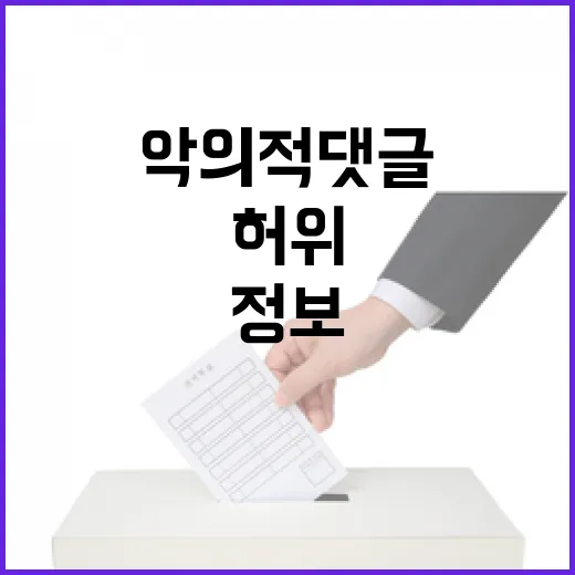 악의적 댓글 허위정보 자제 필요성 대두!