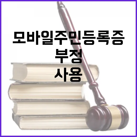 모바일 주민등록증 부정 사용 시 중형 처벌!