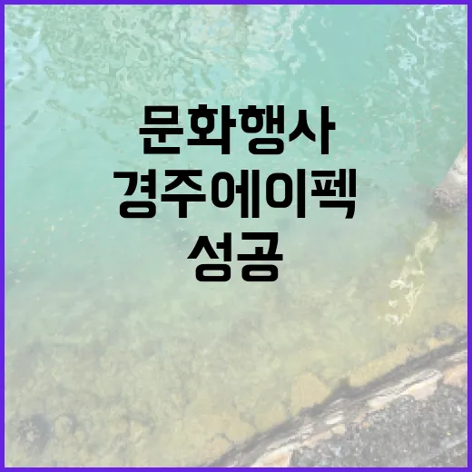 경주 에이펙 문화행사 성공에 따른 지원 발표!