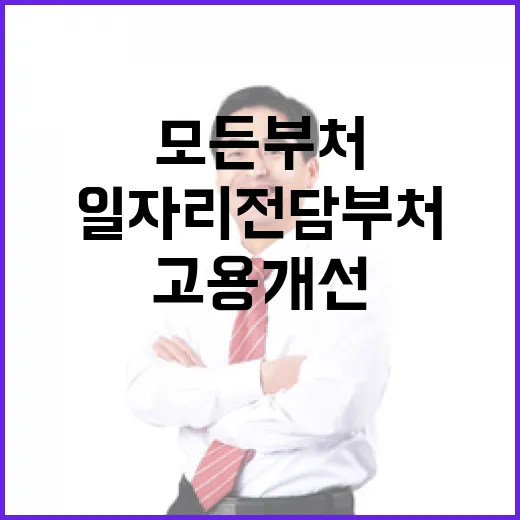 일자리 전담부처 모든 부처의 고용 개선 약속!