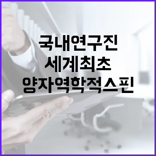 양자역학적 스핀 국내 연구진 세계 최초 발견!