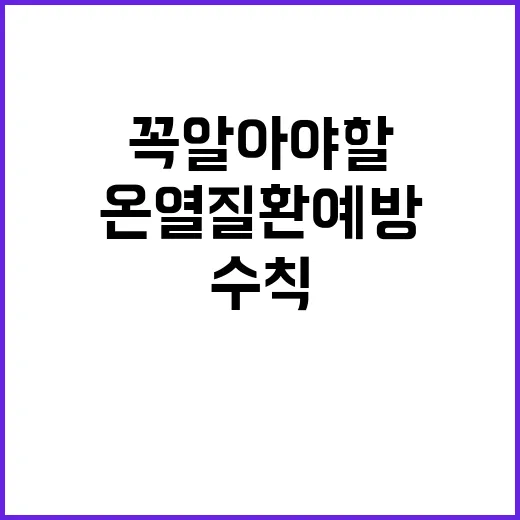 온열질환 예방 꼭 알아야 할 건강 수칙 공개!