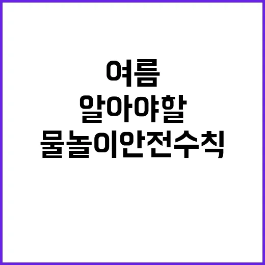 여름 물놀이 안전수…