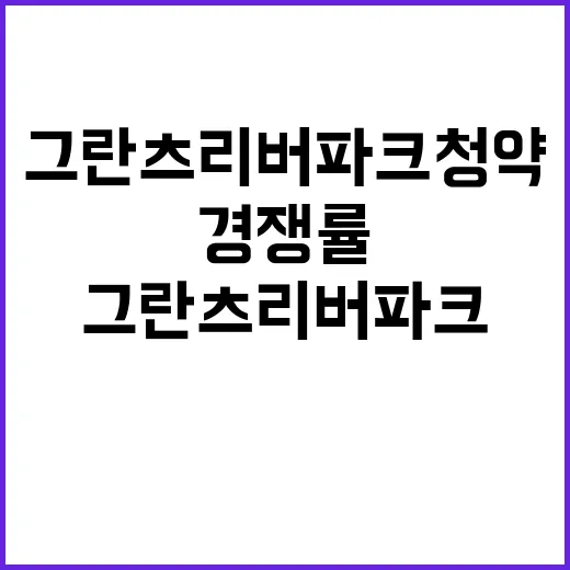 그란츠 리버파크 청약 일정과 경쟁률 필수 정보 확인!