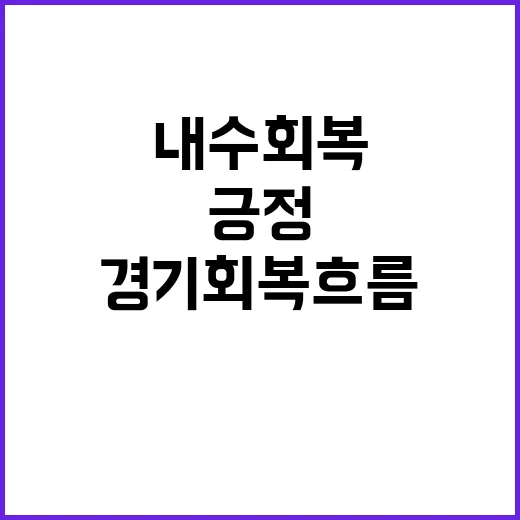 경기회복 흐름 소비심리 긍정 증가! 내수회복 징후!