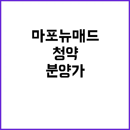 마포 뉴매드 청약 …